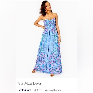 NWT Lilly Pulitzer Viv Maxi Dress Multi Hidden Treasure Engineered Woven Size 14